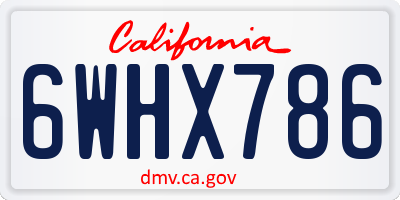 CA license plate 6WHX786