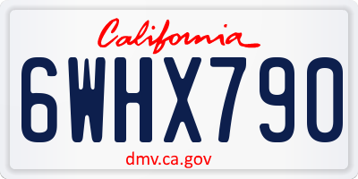 CA license plate 6WHX790