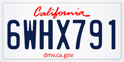 CA license plate 6WHX791