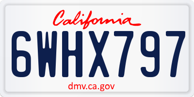 CA license plate 6WHX797
