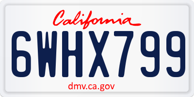 CA license plate 6WHX799