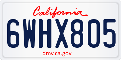CA license plate 6WHX805