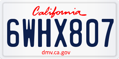 CA license plate 6WHX807