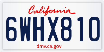 CA license plate 6WHX810