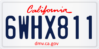 CA license plate 6WHX811
