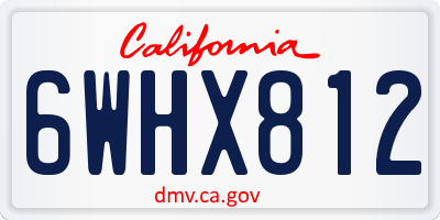 CA license plate 6WHX812