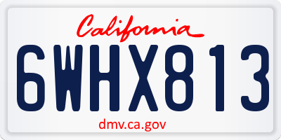 CA license plate 6WHX813