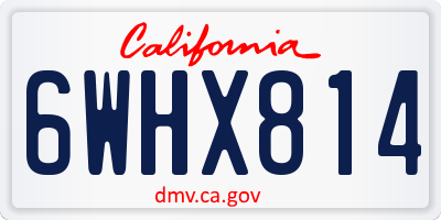 CA license plate 6WHX814