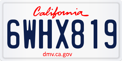 CA license plate 6WHX819