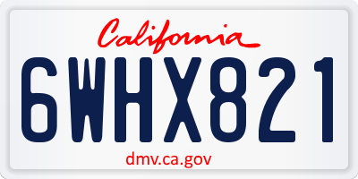 CA license plate 6WHX821