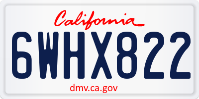 CA license plate 6WHX822