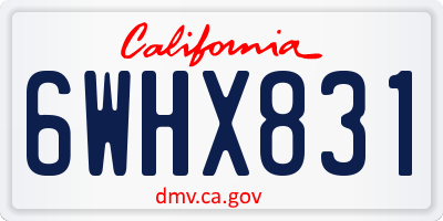CA license plate 6WHX831
