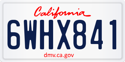 CA license plate 6WHX841