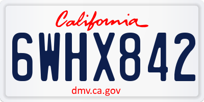 CA license plate 6WHX842