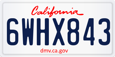 CA license plate 6WHX843