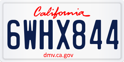 CA license plate 6WHX844