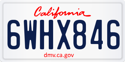 CA license plate 6WHX846