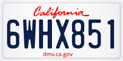 CA license plate 6WHX851