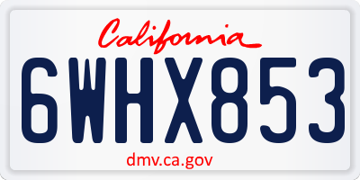 CA license plate 6WHX853