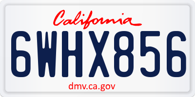 CA license plate 6WHX856