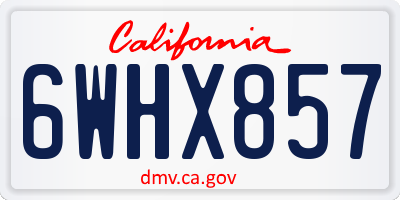 CA license plate 6WHX857