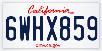 CA license plate 6WHX859