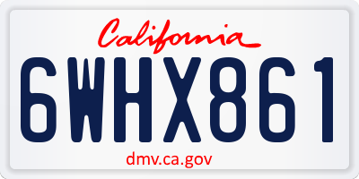 CA license plate 6WHX861