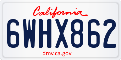 CA license plate 6WHX862