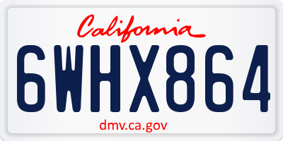 CA license plate 6WHX864