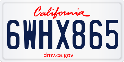 CA license plate 6WHX865