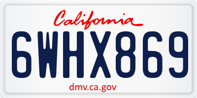 CA license plate 6WHX869