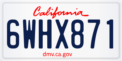 CA license plate 6WHX871