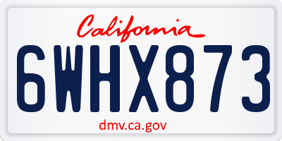 CA license plate 6WHX873