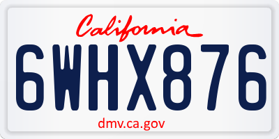 CA license plate 6WHX876