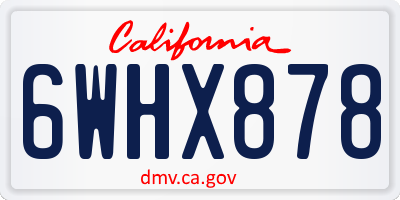 CA license plate 6WHX878
