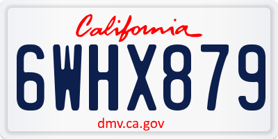 CA license plate 6WHX879
