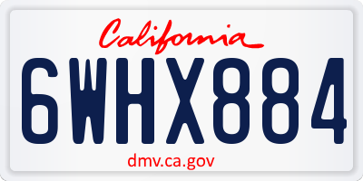 CA license plate 6WHX884