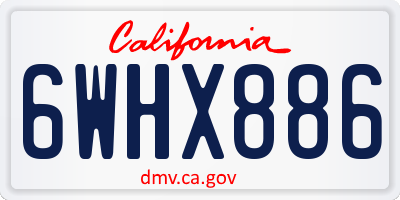 CA license plate 6WHX886