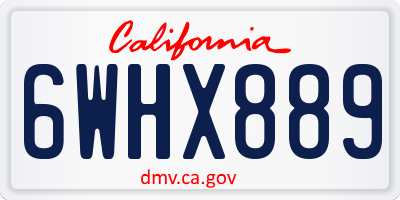 CA license plate 6WHX889