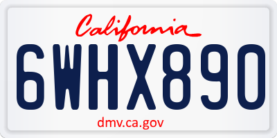 CA license plate 6WHX890