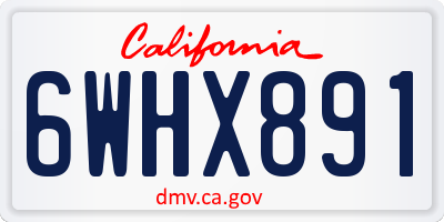 CA license plate 6WHX891