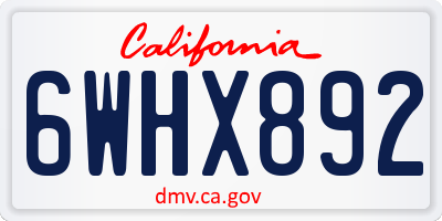 CA license plate 6WHX892