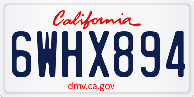 CA license plate 6WHX894