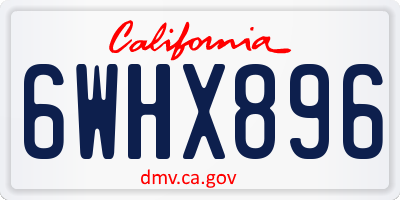 CA license plate 6WHX896