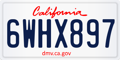 CA license plate 6WHX897