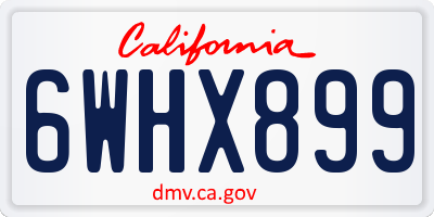 CA license plate 6WHX899