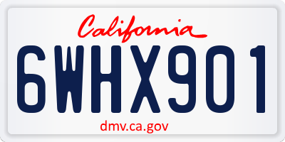 CA license plate 6WHX901