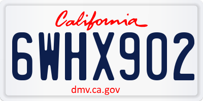 CA license plate 6WHX902