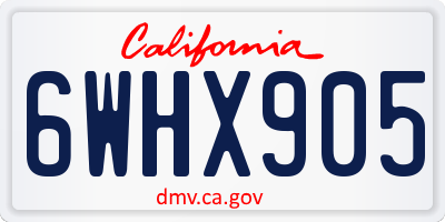 CA license plate 6WHX905