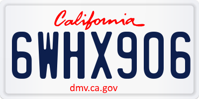 CA license plate 6WHX906